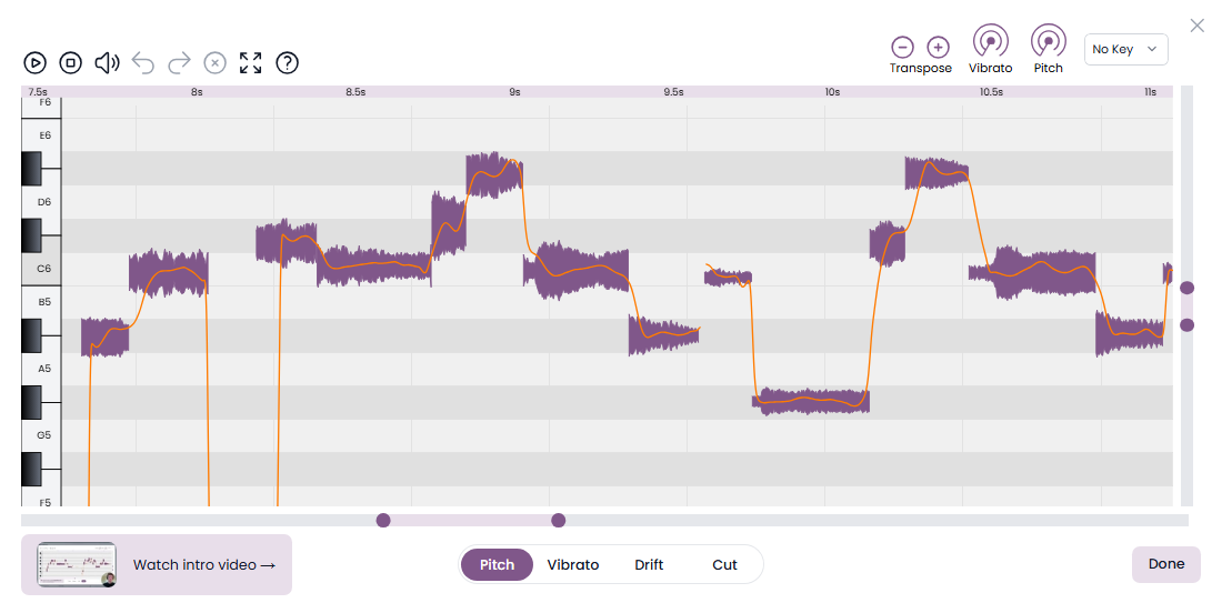 Audimee pitch editor