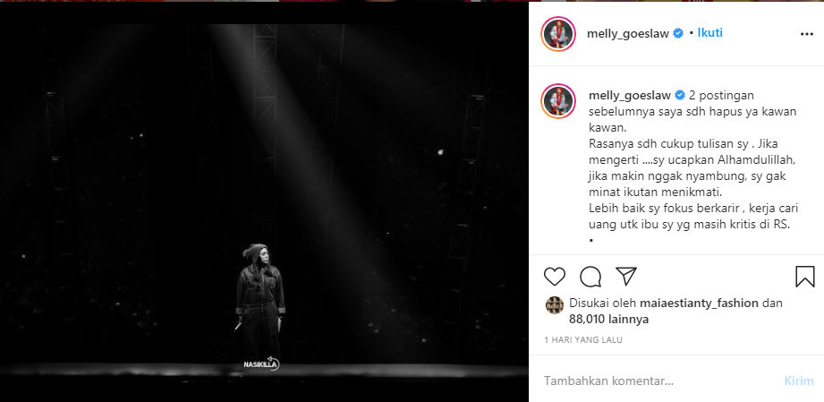 Melly Goeslaw pilih akhiri perdebatan dengan dr Tirta