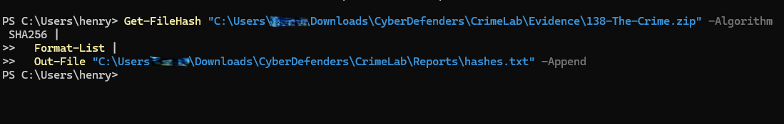 Step 1.1 Screenshot