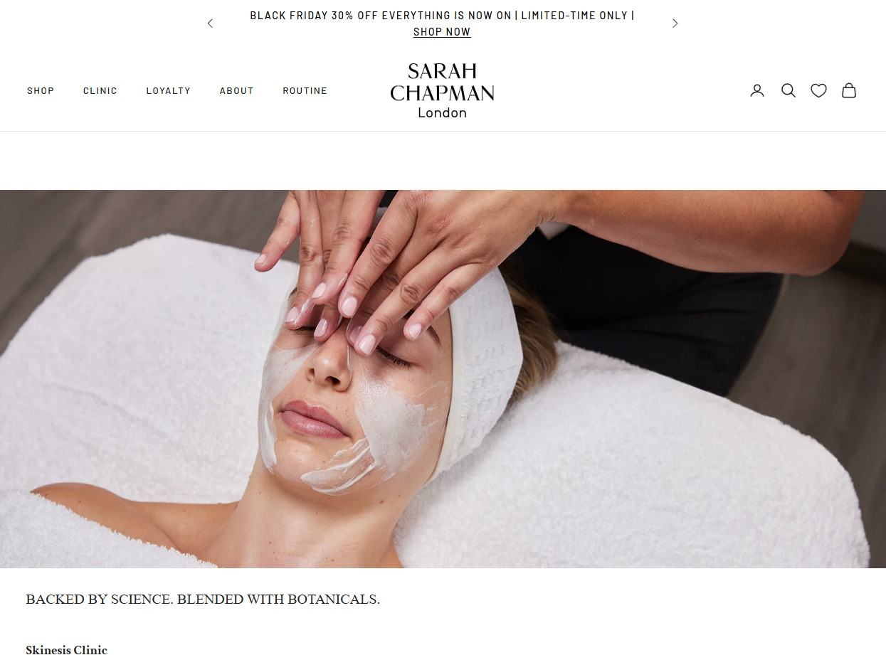 Sarah Chapman facial treatment demonstrating high tech skincare.