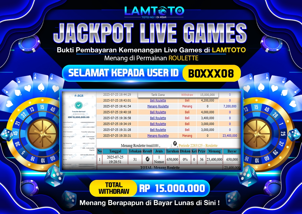BUKTI JACKPOT LUNAS LAMTOTO