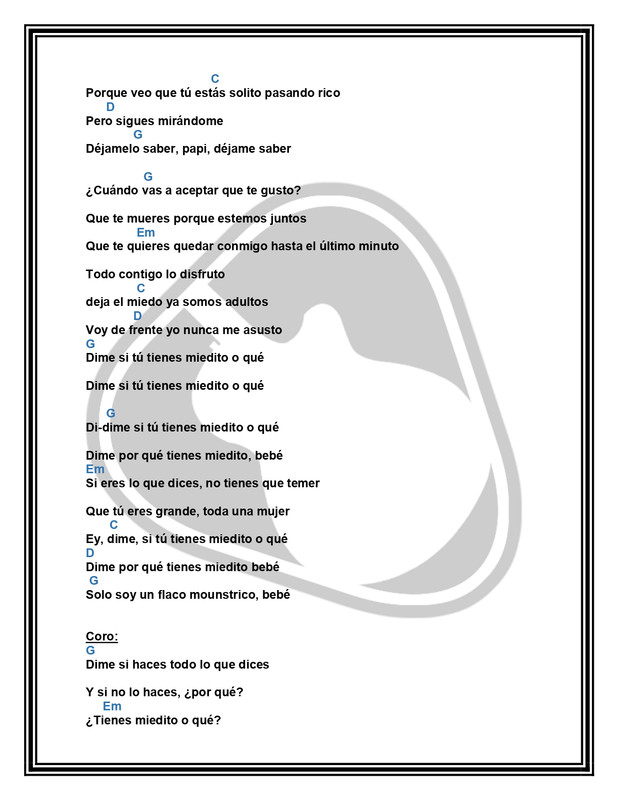 Miedito o Qué Ovy On The Drums Karol G Danny Ocean Letra y Acordes by MUSICTUTORIALS_page-0003