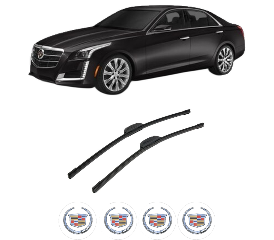 Set stergatoare auto CADILLAC CTS din 2002-2015, pentru parbriz auto, 2 bucati, Bosch Aerotwin Retrofit, din cauciuc siliconat rezistent, 4 Stickere Auto CADILLAC