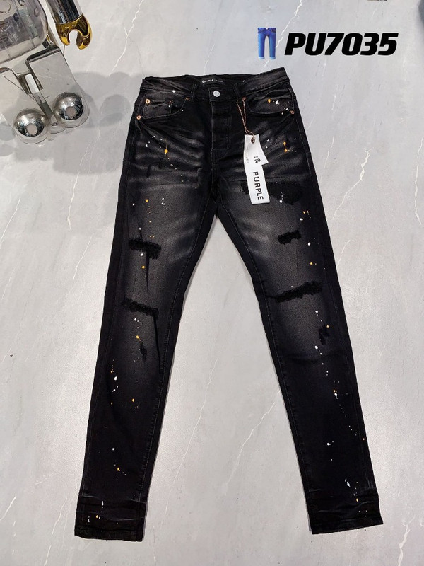 Purple Brand Black Denim Jeans - High Street Distressed Paint Splatter  Effect | eBay