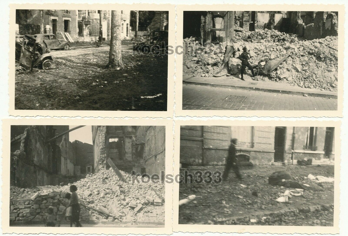 4 Fotos Ruinen Frontstadt Orleans Frankreich Wehrmacht Zerstörungen Westfeldzug