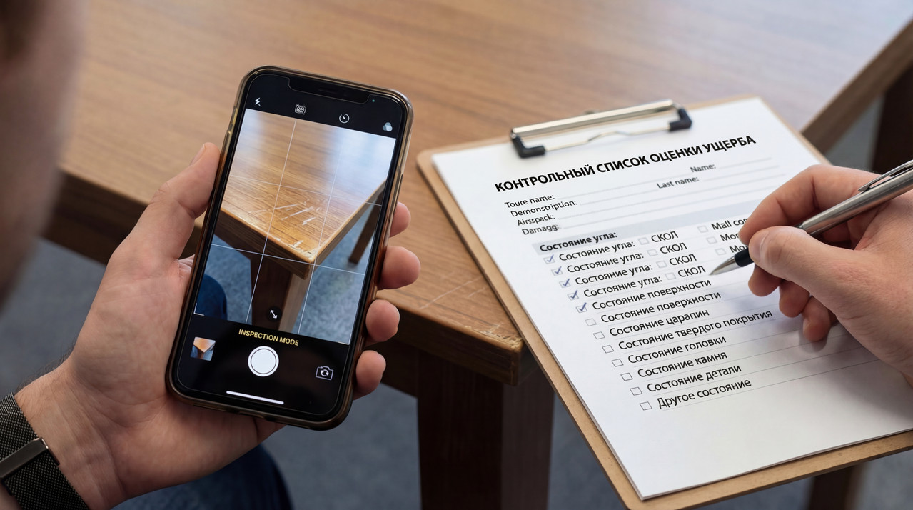 Фиксация состояния мебели: фотосъемка дефектов и заполнение чек-листа