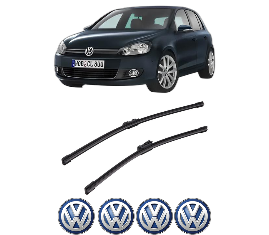 Set stergatoare auto Volkswagen GOLF VI Van (5K1) din 2008-2012, pentru parbriz auto, 2 bucati, Bosch Aerotwin, din cauciuc siliconat rezistent, 4 Stickere Auto Volkswagen
