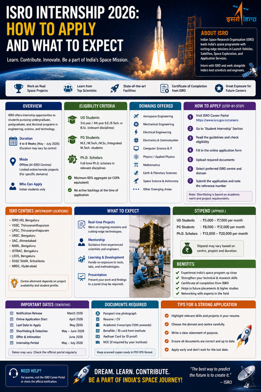 ISRO Internship 2026: How to Apply and What to Expect