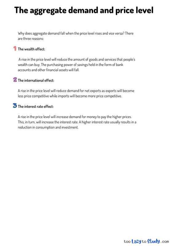 The aggregate demand and price level