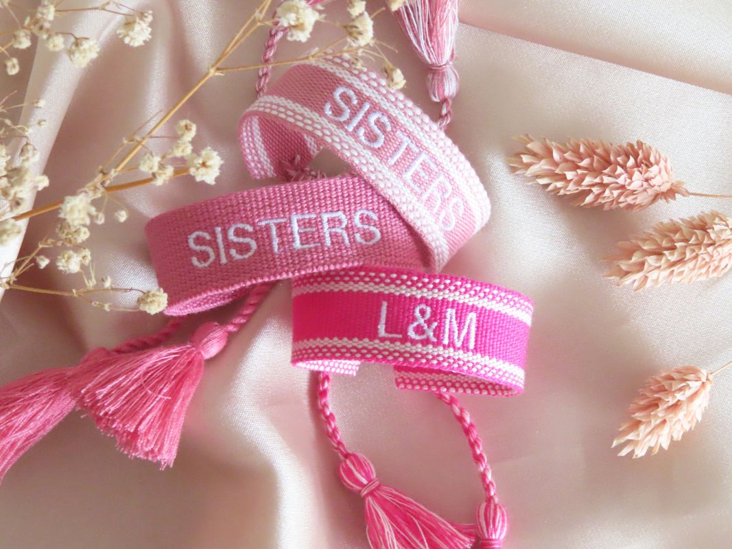 Embroidered Sisters Bracelet