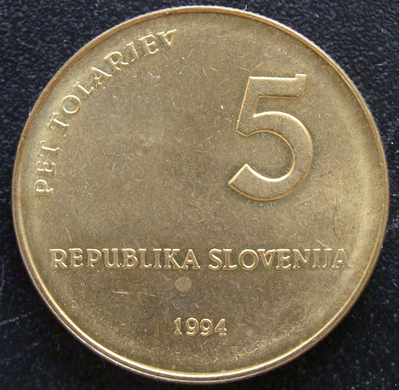 Eslovenia. Monedas conmemorativas de 5 Tolar (1993-1997) Completa. SLO-5-Tolar-1994-Milenario-Skof-Abraham-anv