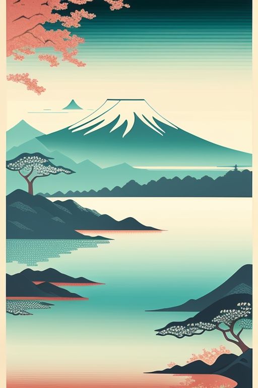 Painting-of-a-lake-with-trees-1