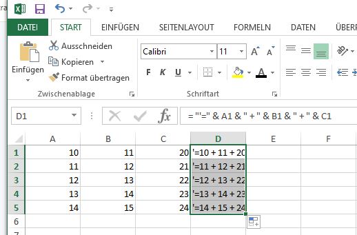 formula   A1 &  B1 & C1  in column  D  and drag down