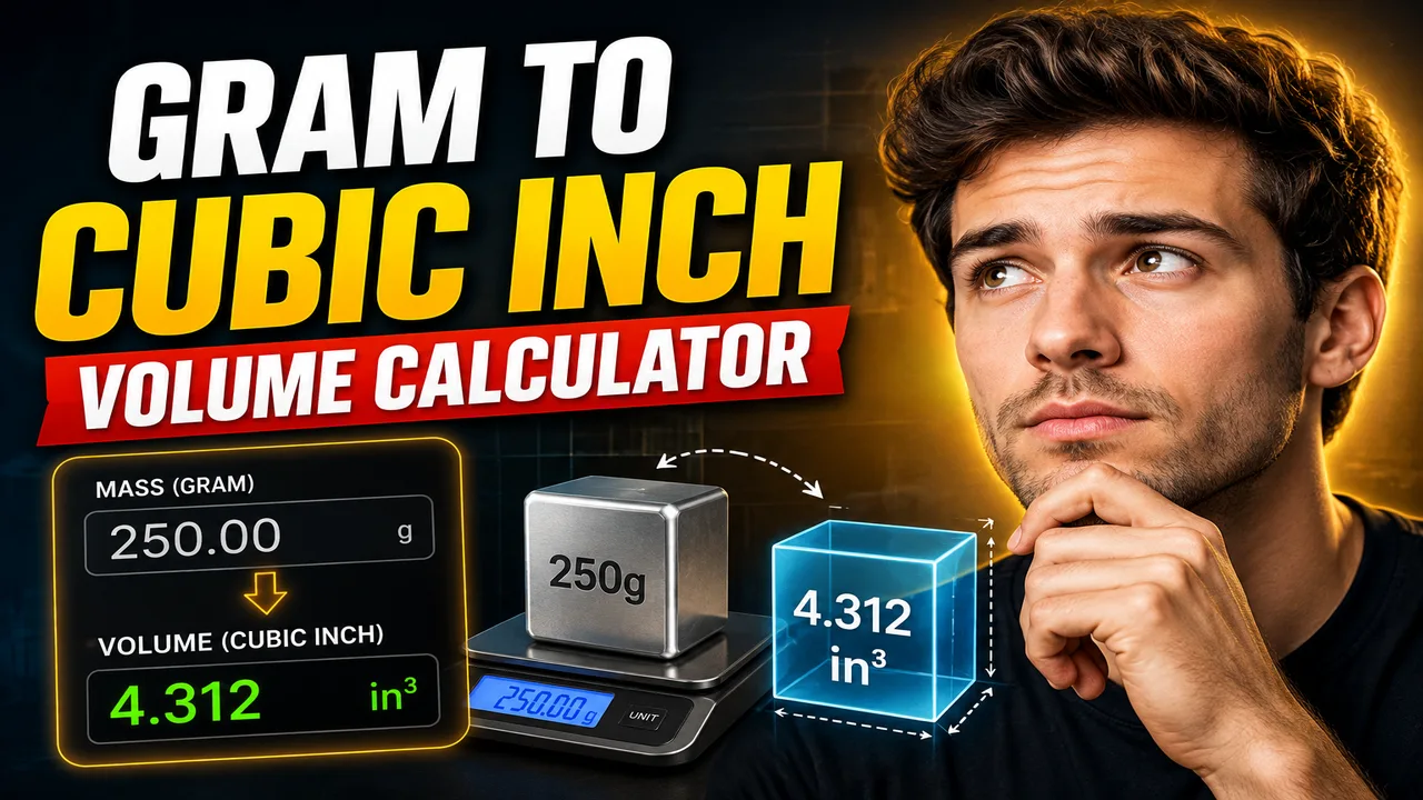 Gram To Cubic Inch Volume Calculator For Solids
