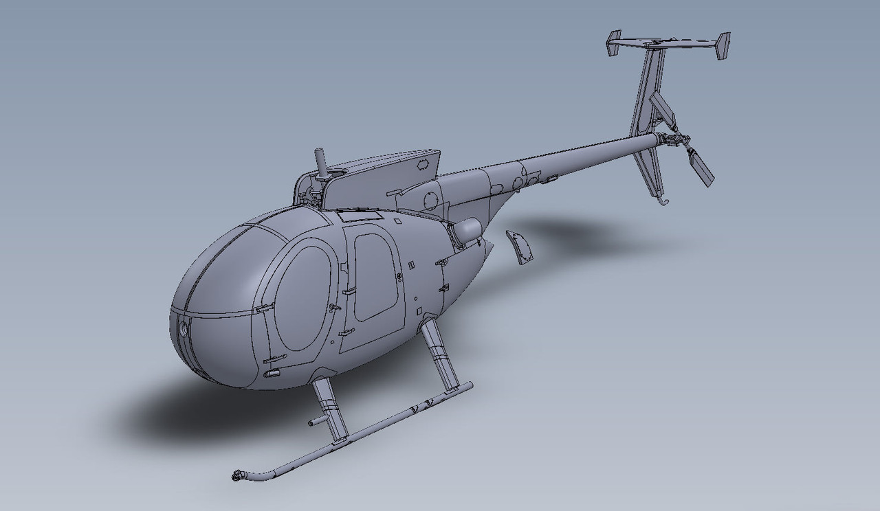 1/35 - MD Helicopters MD500 Defender by Academy - 3D renders+test