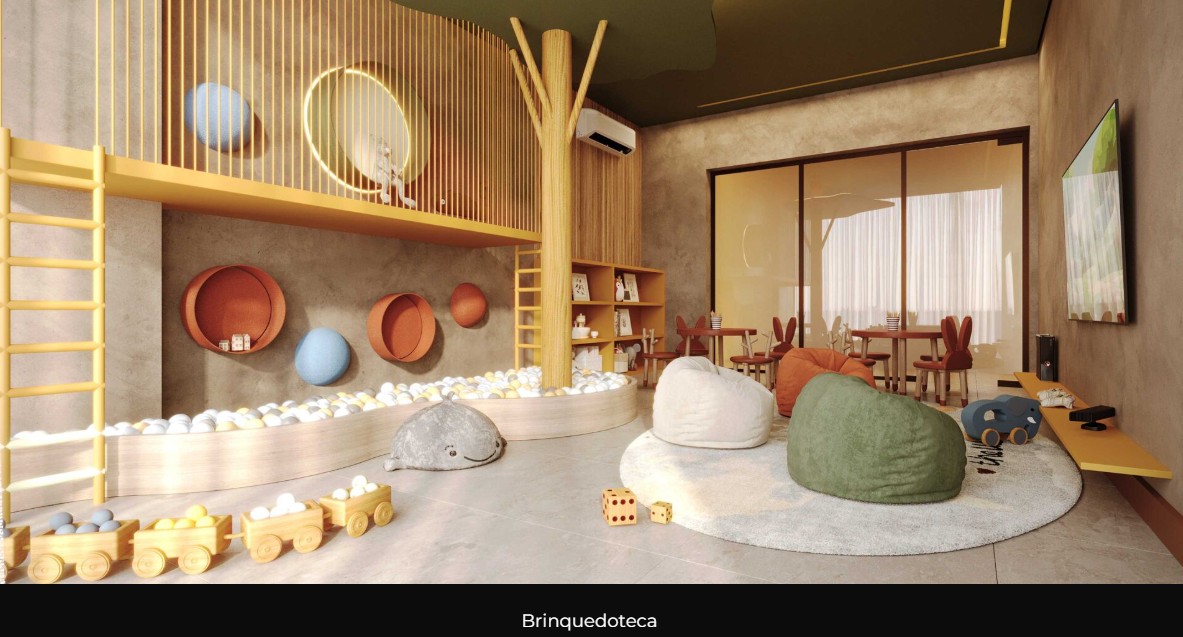 Brinquedoteca equipada e decorada para crianças