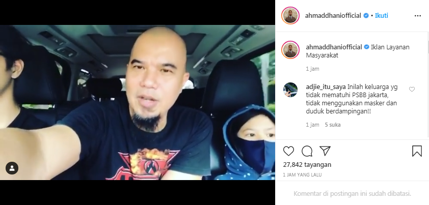 Ahmad Dhani ajak masyarakat tidak mudik