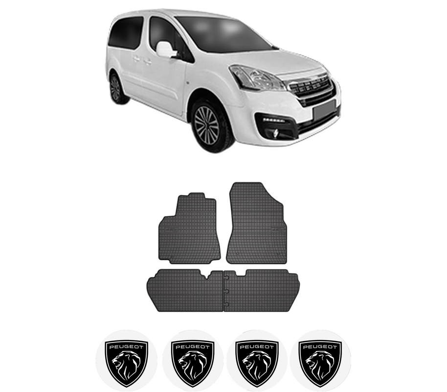 Set covorase presuri PEUGEOT PARTNER ORIGIN Box Body/MPV (G_) din 2008-2015, auto, din cauciuc thermoplastic, 4 Stickere auto cu PEUGEOT