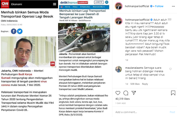Postingan Hotman Paris