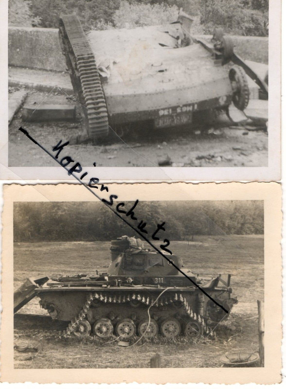 ABGESCHOSSENER FRANZÖSISCHER PANZER, SCHWARZ