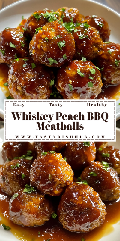 Whiskey Peach BBQ Meatballs