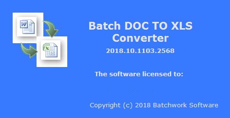 Batch DOC to XLS Converter 2018.10.1224.2590