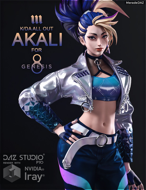 Akali KDA ALL OUT for Genesis 8 and 8.1 Female