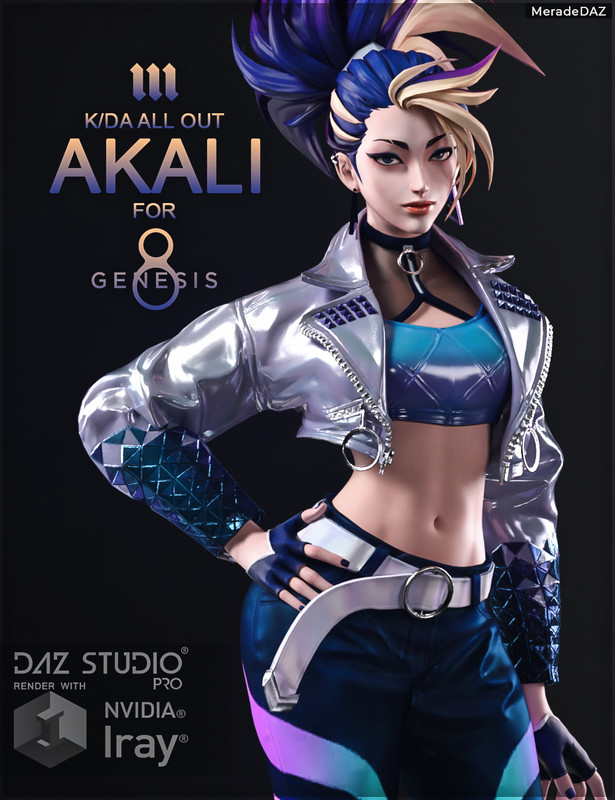 Akali KDA ALL OUT for Genesis 8 and 8.1 Female Akali KDA ALL OUT for Genesis 8 and 8.1 Female