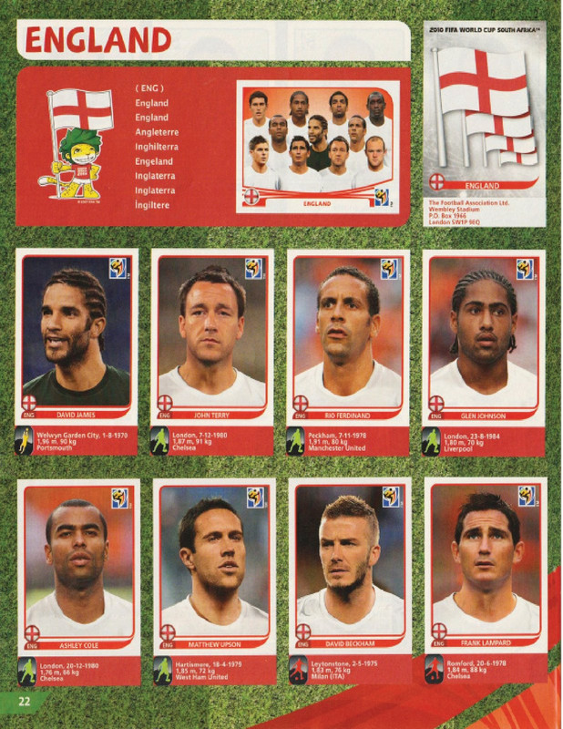 Album Panini Sudáfrica 2010-22