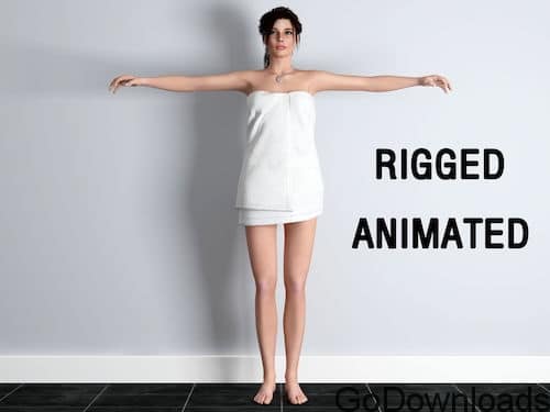 Rigged Girl In Towel 3D Model