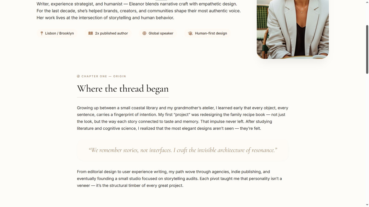 About page project preview