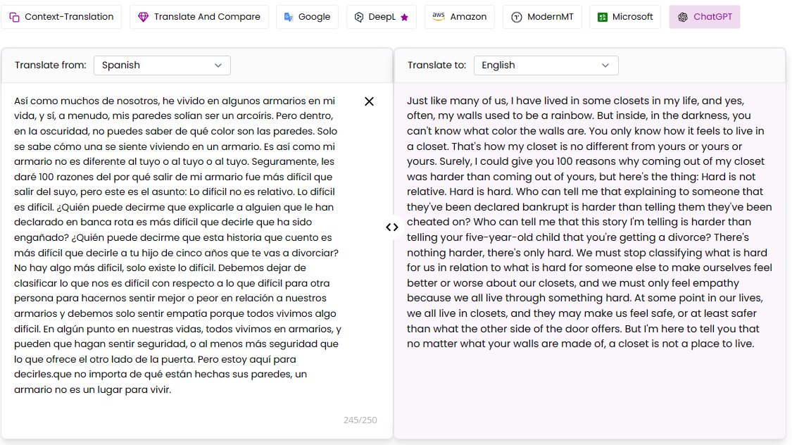 Spanish to English translation of ChatGPT