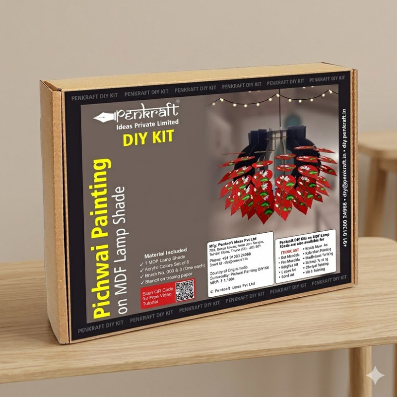 Pichwai Painting on MDF Lantern DIY Kit 