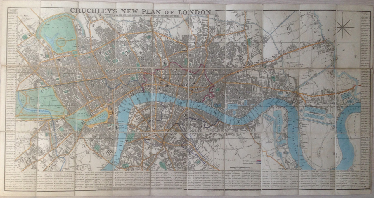 GEORGE FREDERICK CRUCHLEY (1796-1880) - Cruchley's New Plan of London Shewing all the new and intended improvements to the present time.(1834)