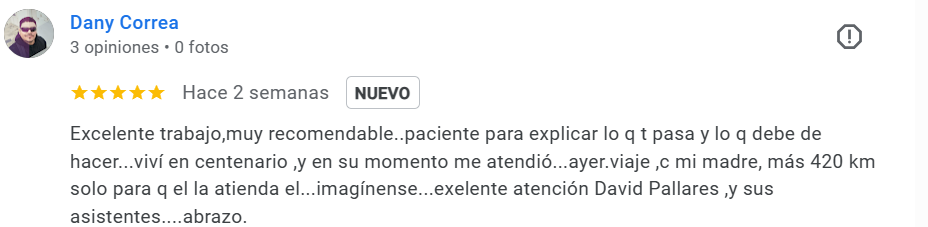 Reseña de paciente sobre Kiru Odontología