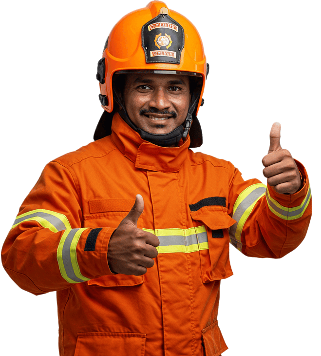 Fire safety professional ready for action