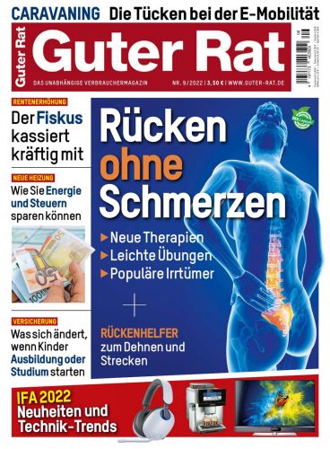 Cover: Guter Rat Verbrauchermagazin No 09 September 2022