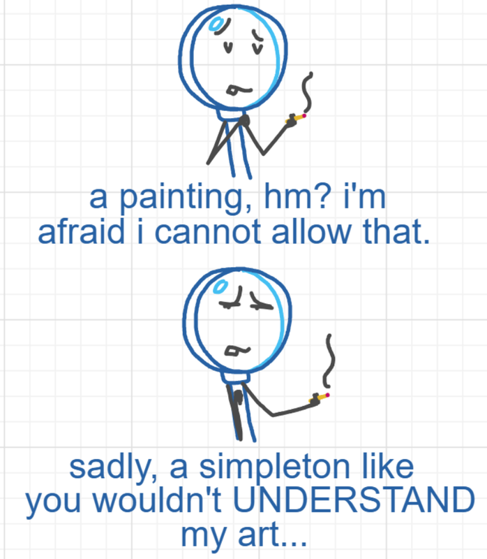 A panel from A Murder On The, episode six of the Board Boards object show by Furretwalk/WalkingFurret.