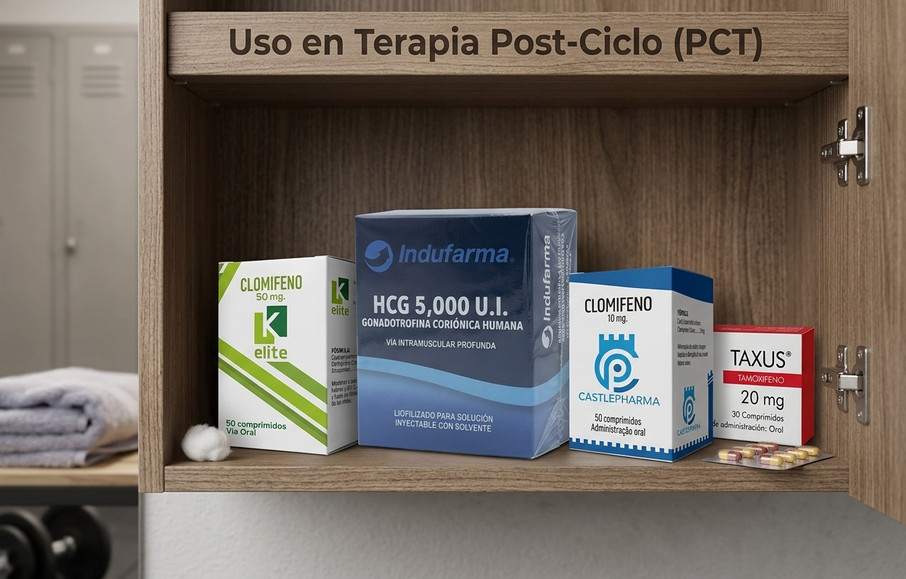 Indufarma HCG en botiquín de atleta y componentes de PCT