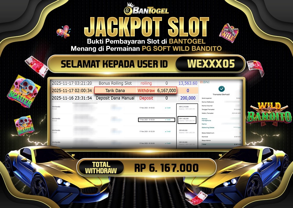 BUKTI JACKPOT LUNAS BANTOGEL