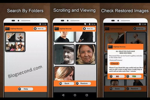 DigDeep Image Recover App on Android