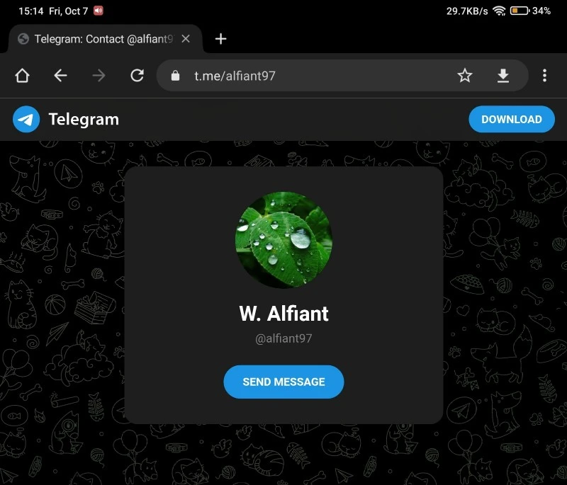 Cara kirim pesan chat telegram tanpa simpan nomor kontak