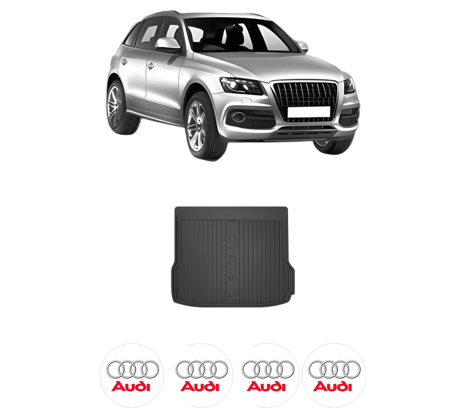 Tavita Portbagaj AUDI Q5 (8RB) din 2008-2017, Protectie Portbagaj Auto, 4x Stickere auto cu AUDI