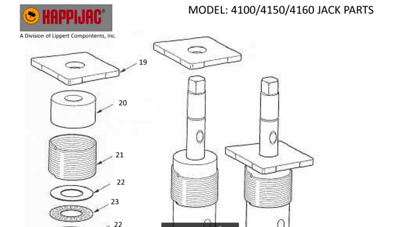 Happijac leg repair instruction sheets - Demountable camper group