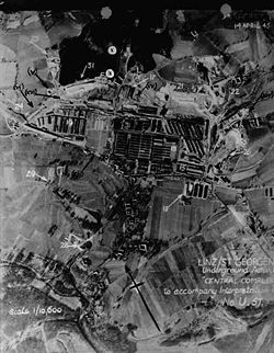 Vista aérea de los campos Gusen I y II
