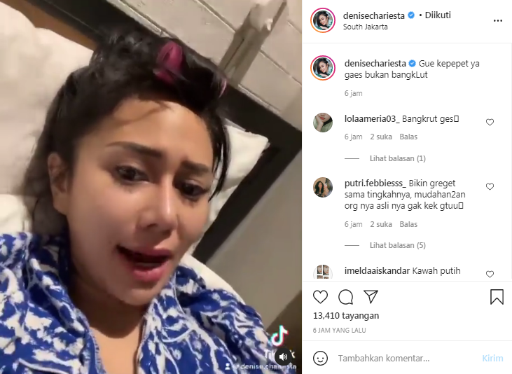 Denise Chariesta ngaku kepepet saat ngopi di warung pinggir jalan