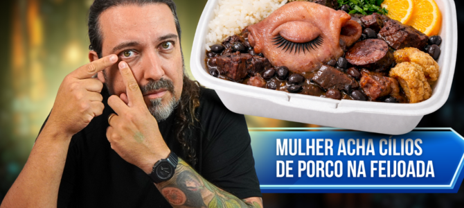 Mulher se choca ao encontrar cílios de porco na marmita de feijoada