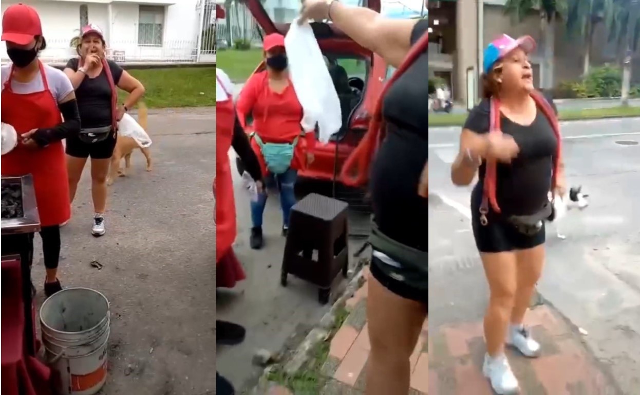 Mujer tira el “popó” de su perro en un puesto de comida, además de orina