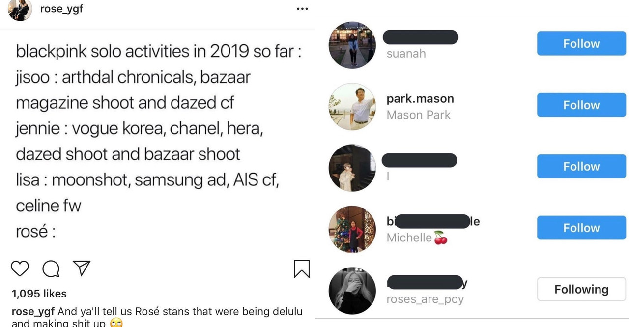 Unggahan tentang jadwal Rose BLACKPINK di tahun 2019 ini