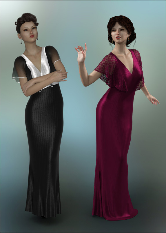 dForce - Butterfly Gown for G8F dForce - Butterfly Gown for G8F